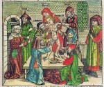 Depiction of Jews murdering Simon of Trent, by Hartmann Schedels, 1493